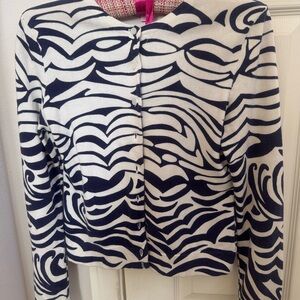 Stylish dark Blue and White Women's cardigan